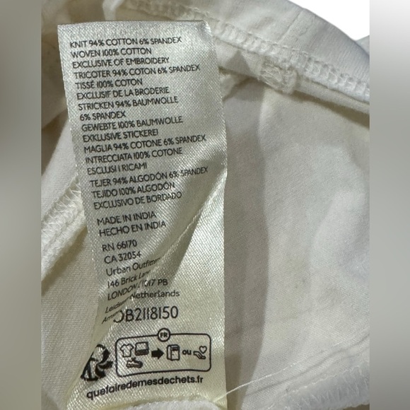 NWT Women's Free People White Boho Mada Top Corset style w/ exaggerated sleeves - Picture 10 of 11